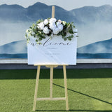 Wedding Arch Flowers, Rose Decorative Floral Swag For Lintel, 30Inch Artificial Greenery Eucalyptus Leaves Flower For Door Window Home Decoration
