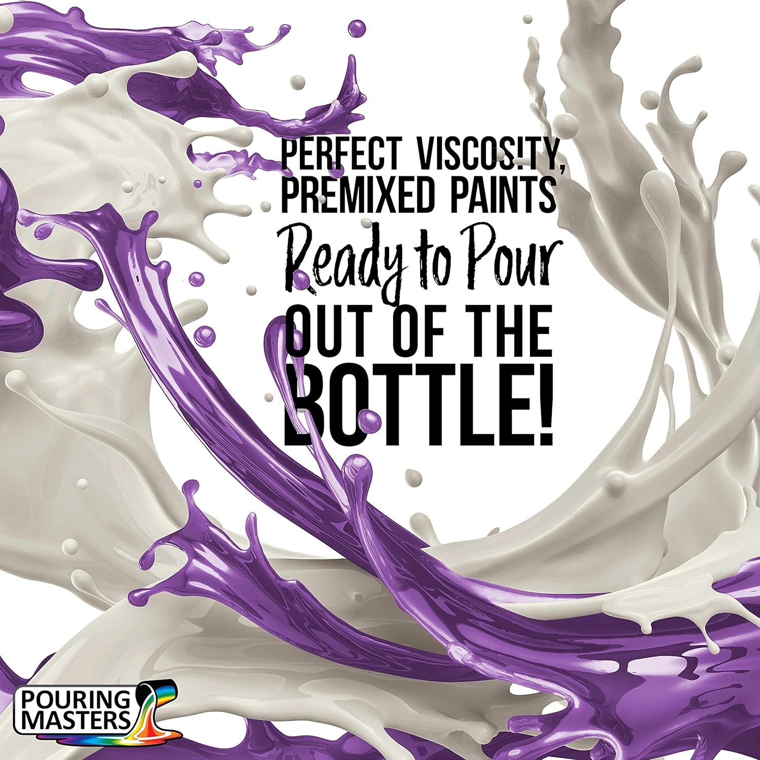 Pouring Masters Grape Jelly Ready To Pour Acrylic Pouring Paint - Premium 32-Ounce Pre-Mixed Fluid Acrylic Paint - Fluid Art Supplies For Canvas, Wood, Paper, Tile & Rocks