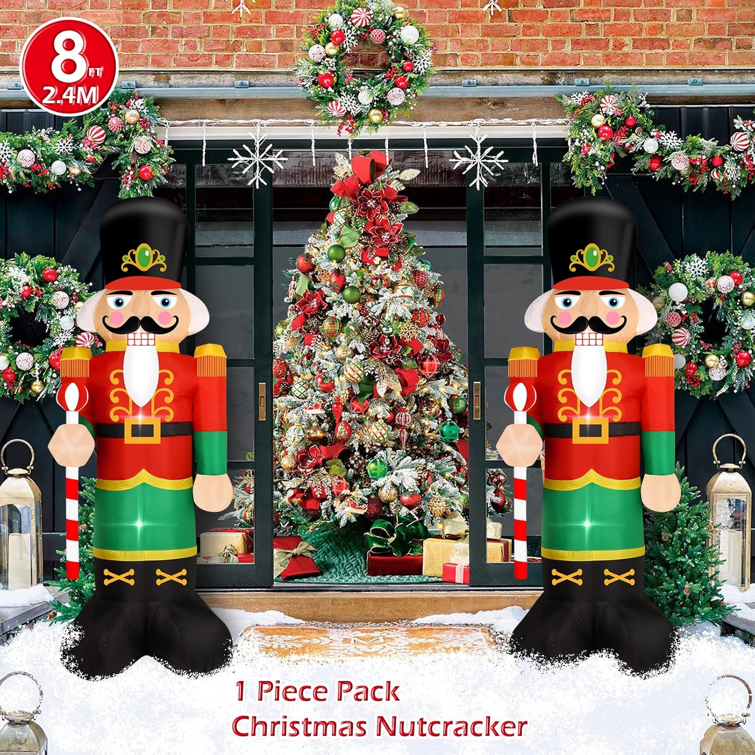 Christmas Inflatable Nutcracker Giant Lighted Interior Inflatable Christmas Decoration With Built In Fan And Anchor Rope