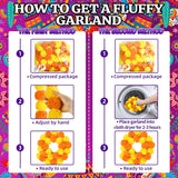 5 Pcs- 5 Feet Long Marigold Garland Bulk Indian/American Wedding Party Mantel Decoration Decorations For Altar Faux Flower Garlands Diwali, Spring Bush Floral Party (Orange And Yellow)