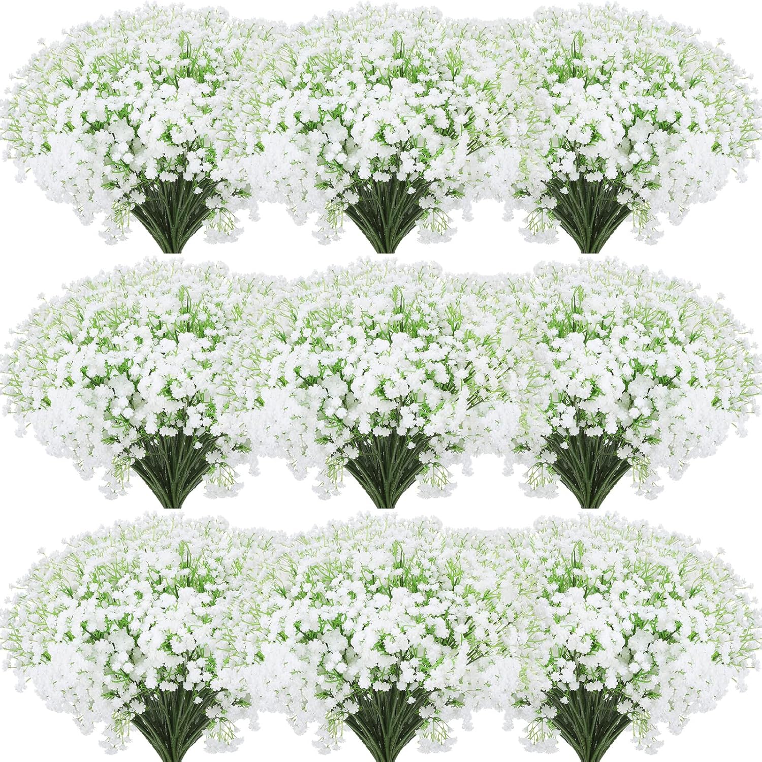 80 Pcs Baby Breath Artificial Flowers Bulk White Artificial Baby Breath Gypsophila Flower 20.8 Inch Real Touch Faux Gypsophila Bouquet Fake Floral Greenery For Wedding Arrangement Party Decor