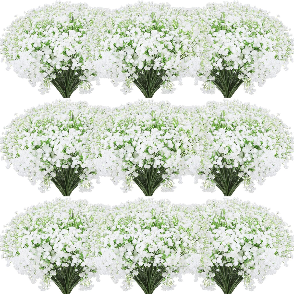 80 Pcs Baby Breath Artificial Flowers Bulk White Artificial Baby Breath Gypsophila Flower 20.8 Inch Real Touch Faux Gypsophila Bouquet Fake Floral Greenery For Wedding Arrangement Party Decor