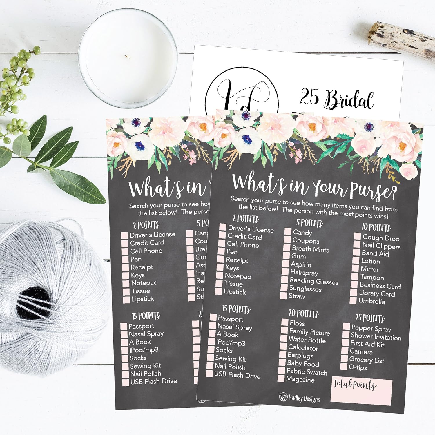 Baby Shower Game Cards, Dark Gray And Peach, 25 Pieces, Easy To Write On, Ideal For Baby Shower, Engagement, Bachelorette Party, Bridal Shower, Anniversary, Wedding