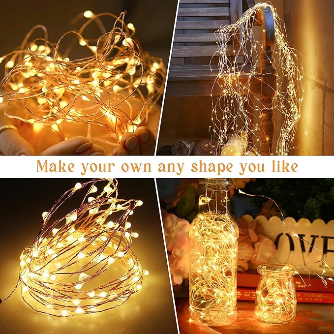 72FT 200 LED Solar Fairy Lights Outdoor Waterproof Warm White String Lights with 8 Modes for Patio Tree Wedding Party Christmas Decor