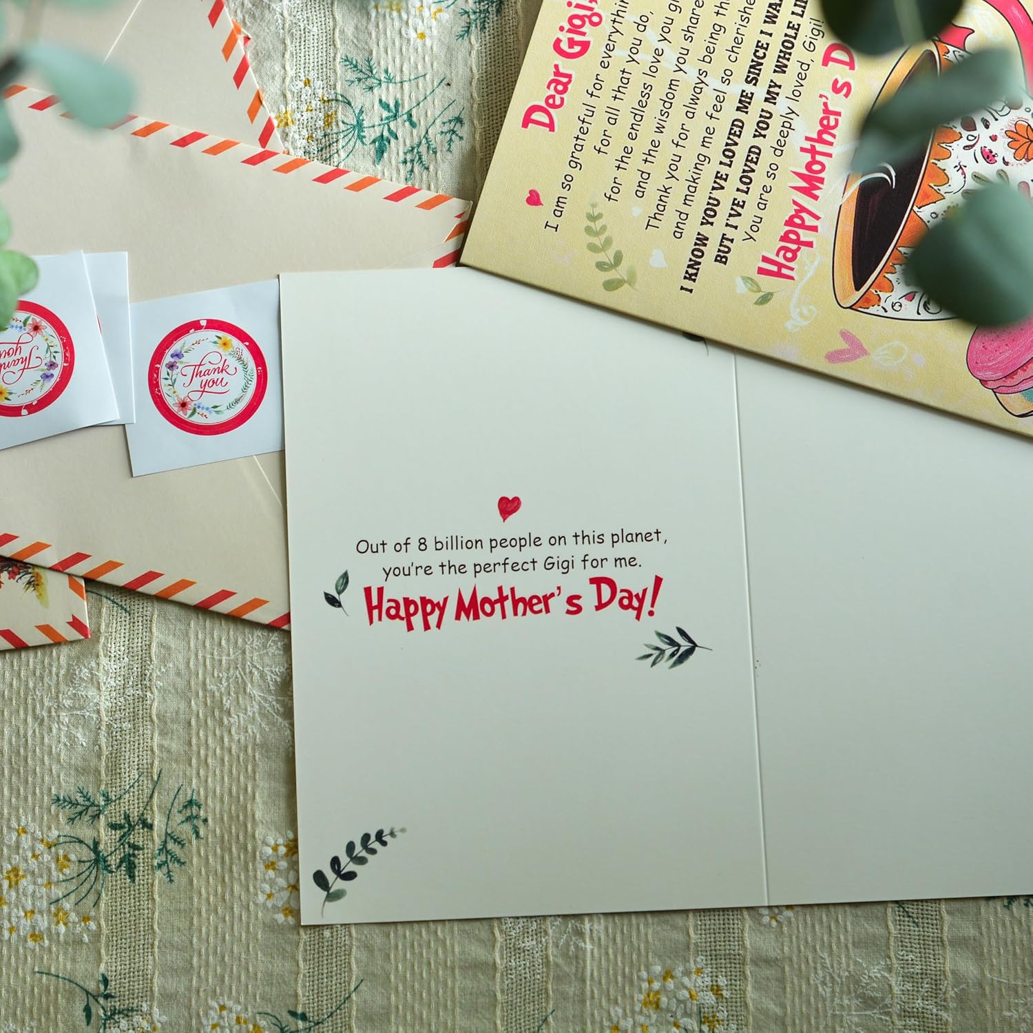 Mother'S Day Card For Gigi, 5X7 Inches Greeting Card, Premium Envelope And Seal, Heartfelt Card From Grandchildren, Unique Appreciation Mothers Day Cards From Grandson/Granddaughter