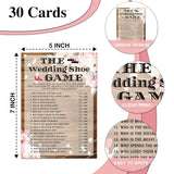 Bridal Shower Games, The Wedding Shoe Game Wedding Shower Game Card, Rustic Wood Boho Floral Romantic Engagement/Bachelorette Party Ideas Activities Supplies Decorations(30 Cards) - B09