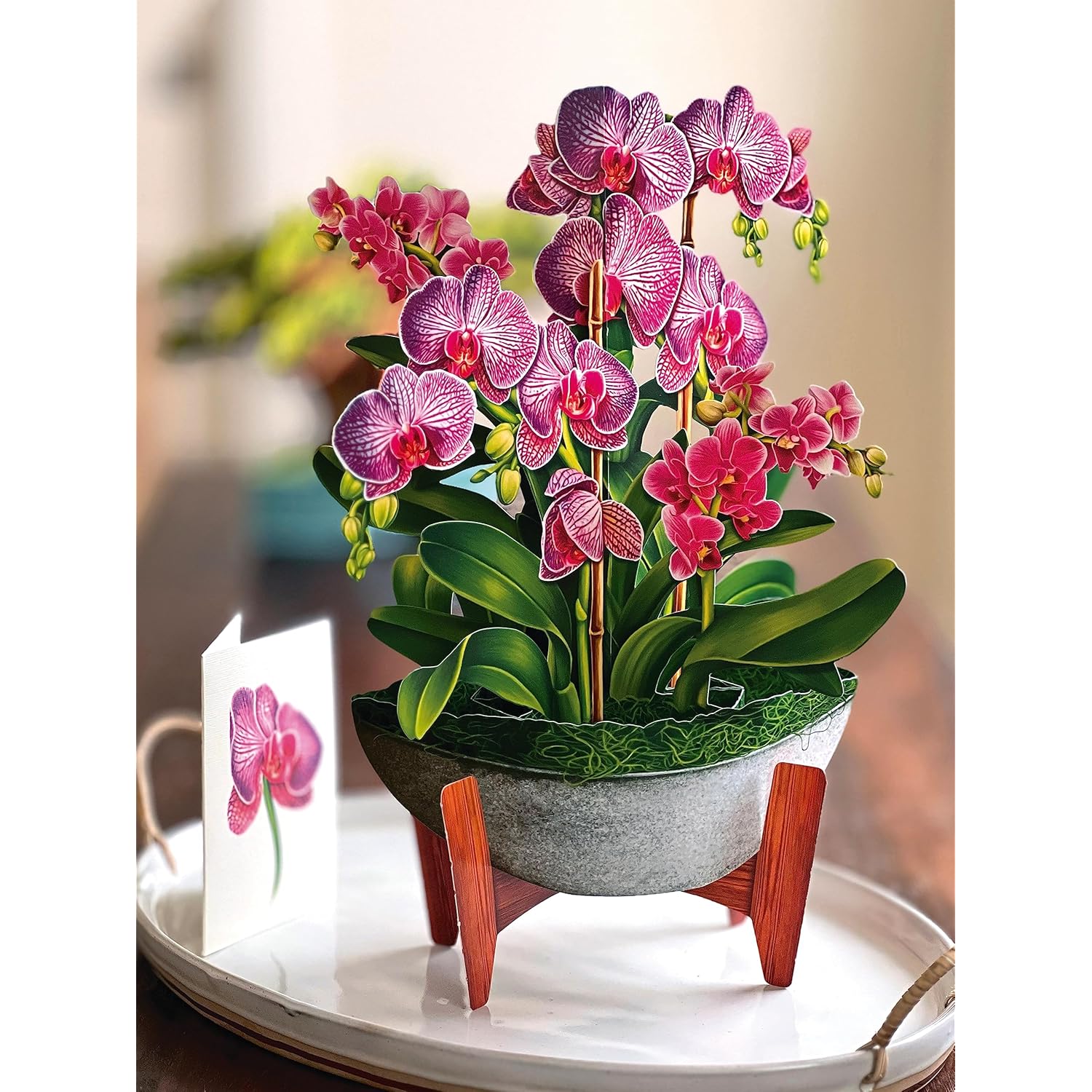Pop Up Cards, Orchid Oasis, 12 Inch Life Sized Forever Flower Bouquet 3D Popup Greeting Card, Birthday Cards, Get Well Gifts, Blank Notecard & Envelope