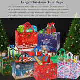 9Pcs Christmas Gift Bags, Christmas Tote Bags With Handles, Reusable Non-Woven Shopping Bags For Xmas Gifts Wrapping Holiday Party Supplies, 12.8"×9.8"×6.7"