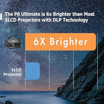 P6 Ultimate Mini Projector, 1100 LED Lumens, 6Hr Battery, 1080P, USB-C, WiFi