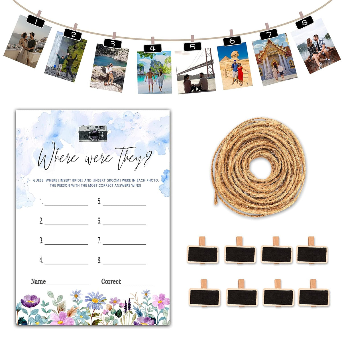 Bridal Shower Games, Where Were They Bridal Shower Games For Bridal Shower Bachelorette Party, Wedding Engagement Party, Set Of 30 Game Cards (B06)
