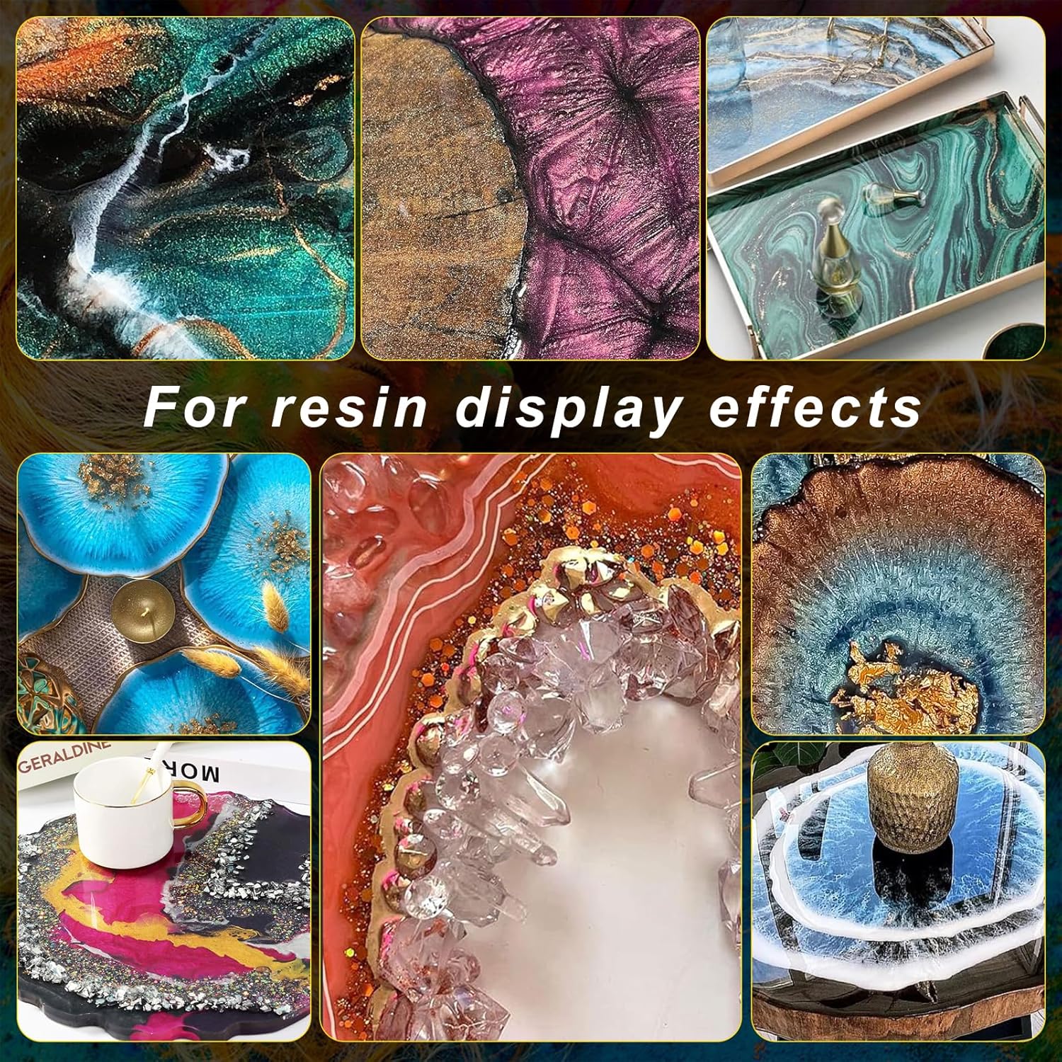 Metallic Pigment Powder For Epoxy Resin, Silver Metallic Powder, Fine Real Mica Metal Dye For Painting Arts, Polymer Clay, Tray, Countertops (Silver, 4 Ounce)