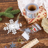 500Pcs 1.5In Clear Merry Christmas Stickers Roll, 4 Styles Foil Gold Round Snowflake Christmas Tree Pattern Present Decorative Labels Seals For Envelope Sealing Invitation Greeting Cards Gift Decor