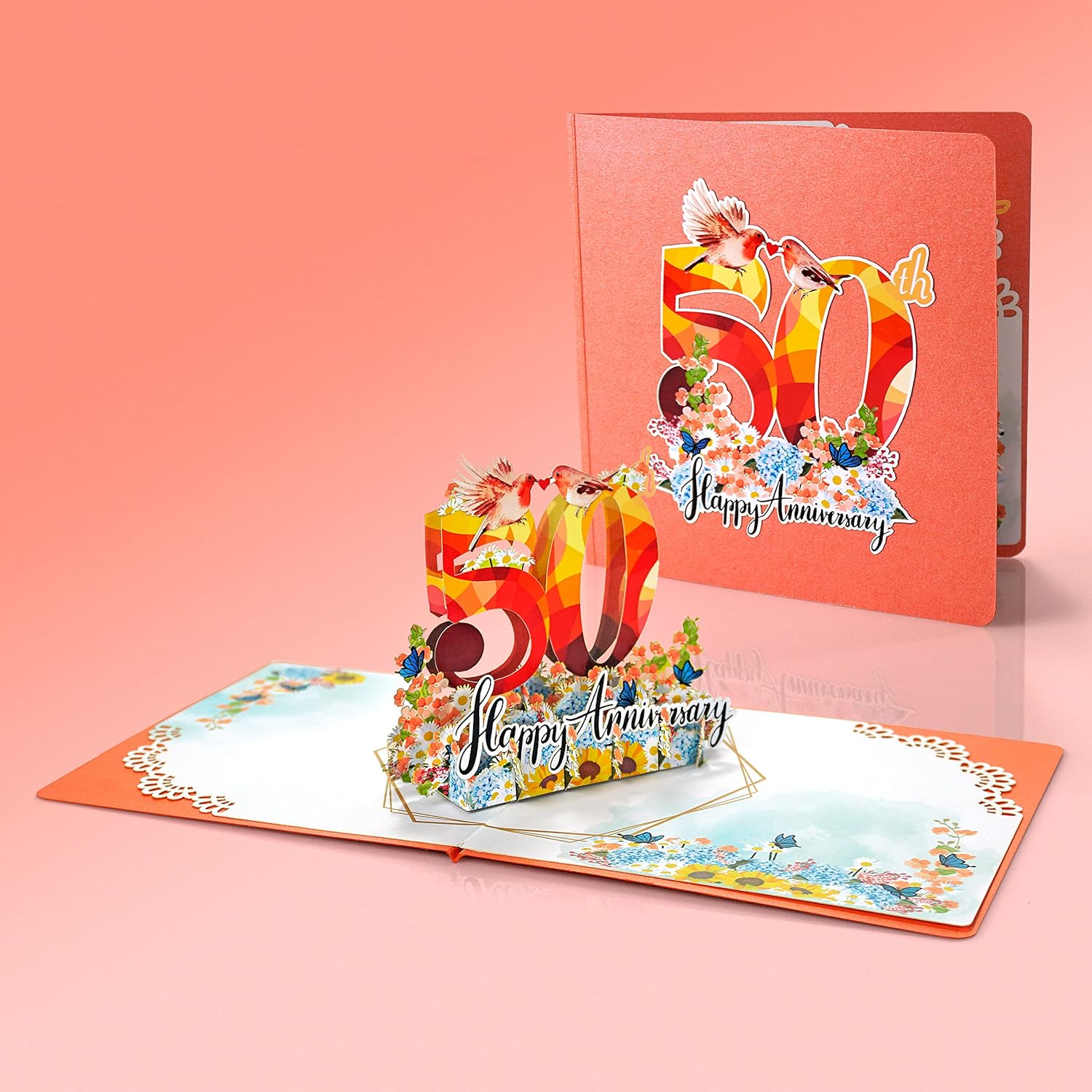 Cutpopup Anniversary Card Pop Up, Wedding 3D Greeting Card (Happy 50Th Anniversary)