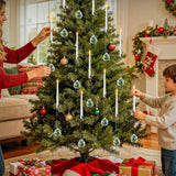 Pack Of 10 Christmas Tree Candles With Remote And Timer, Flameless Short Taper Candles Flickering, Battery Operated Fake Led Candle For Xmas Home Party Wedding Gift With Crystal Ball Hook
