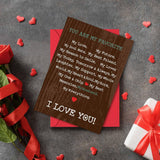 Husband Birthday Card - 5X7 Love Poem Fathers Day Card For Husband Boyfriend With Envelope, Valentines Gifts, Appreciation Gift, Romantic Anniversary Cards For Him Boyfriend