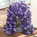 Artificial Fake Hanging Flowers Plants For Outdoors Decoration, Uv Resistant 2Pcs Faux Lily Flower Vines For Home Patio Porch Balcony Garden Yard, Pink & Rose