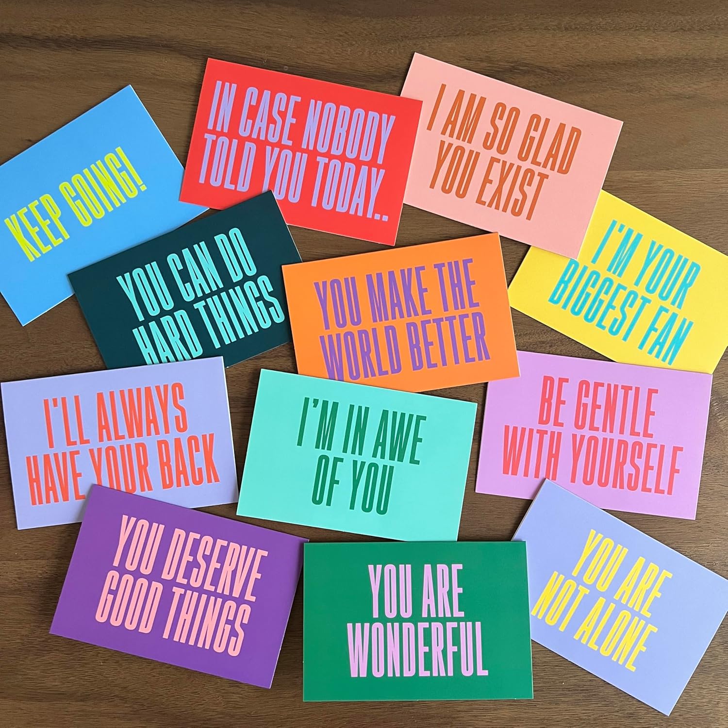 Encouragement Card Pack - Set Of 24 - Bold Bright Modern - Spirituality Positivity Any Occasion - 2 Of Each With Envelopes