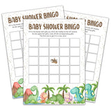 Baby Shower Games For Boys Girls, Dinosaur Baby Bingo Game For Baby Shower, Tropical Dino Baby Shower/Gender Reveal Parties Decorations, 5" X 7" Double-Sided Cards(30 Games)-C03
