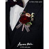 Red Boutonniere For Men,Set Of 6,Groom Boutonniere For Wedding,Anniversary,Homecoming,Formal Dinner Party,Wedding Decor,Artificial Red Rose