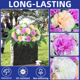 Artificial Cemetery Silk Flowers Saddle,Carnation Cemetery Headstone Flower Saddle, Memorial Flowers For Outdoor Tombstone Headstone Decorations (Purple Beige White)