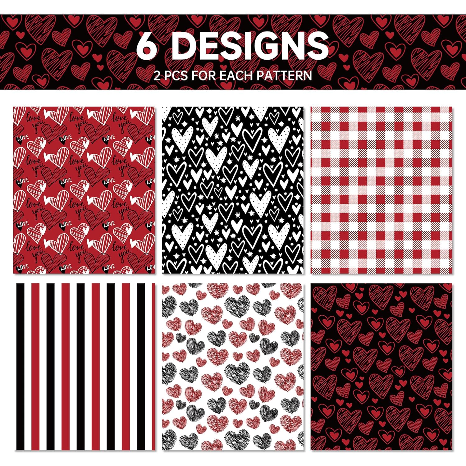12 Sheets Valentine'S Day Wrapping Paper, Love Heart And Sweet Lips Gift Wrapping Paper For Men Women Husband Wife Girl Friends Boy Friends Couple Valentin’S Day Party Favors Gift Decor