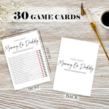 Minimalism White Baby Shower Game Kit - 30 Game Cards For Boy Girl, Gender Reveal Games, Baby Shower Party Favors (5 X 7 Inches)- B06