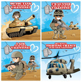 Kangaroo 28 Pack Military Bulk Valentines Day Cards For Kids School Classroom - Includes Envelopes & Stickers, Military Themed Valentines For Class Exchange Card, Valentine Party Favors Gifts For Kids