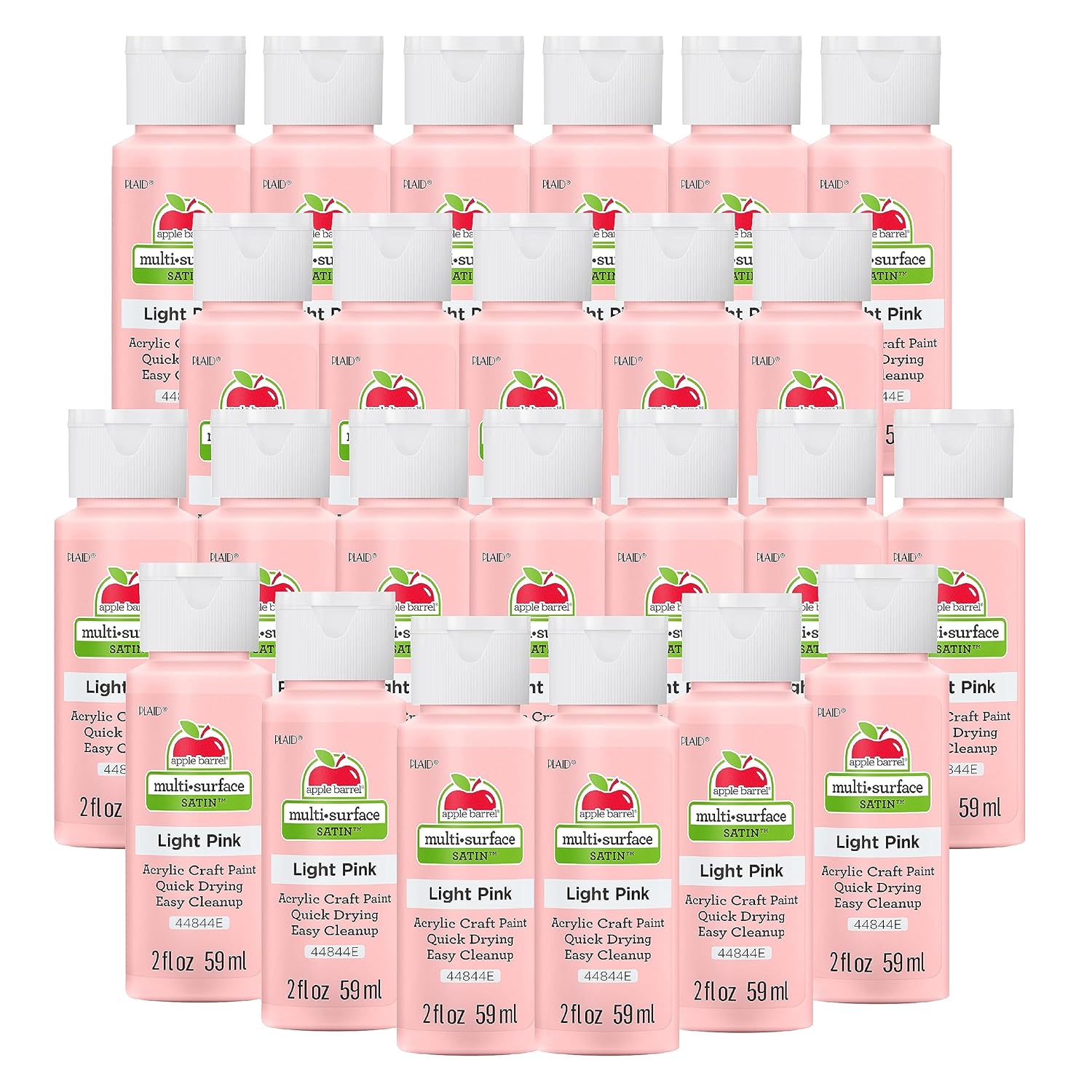 Apple Barrel Multi Surface Acrylic Paint, 2 Fl Oz (Pack of 24), Light Pink
