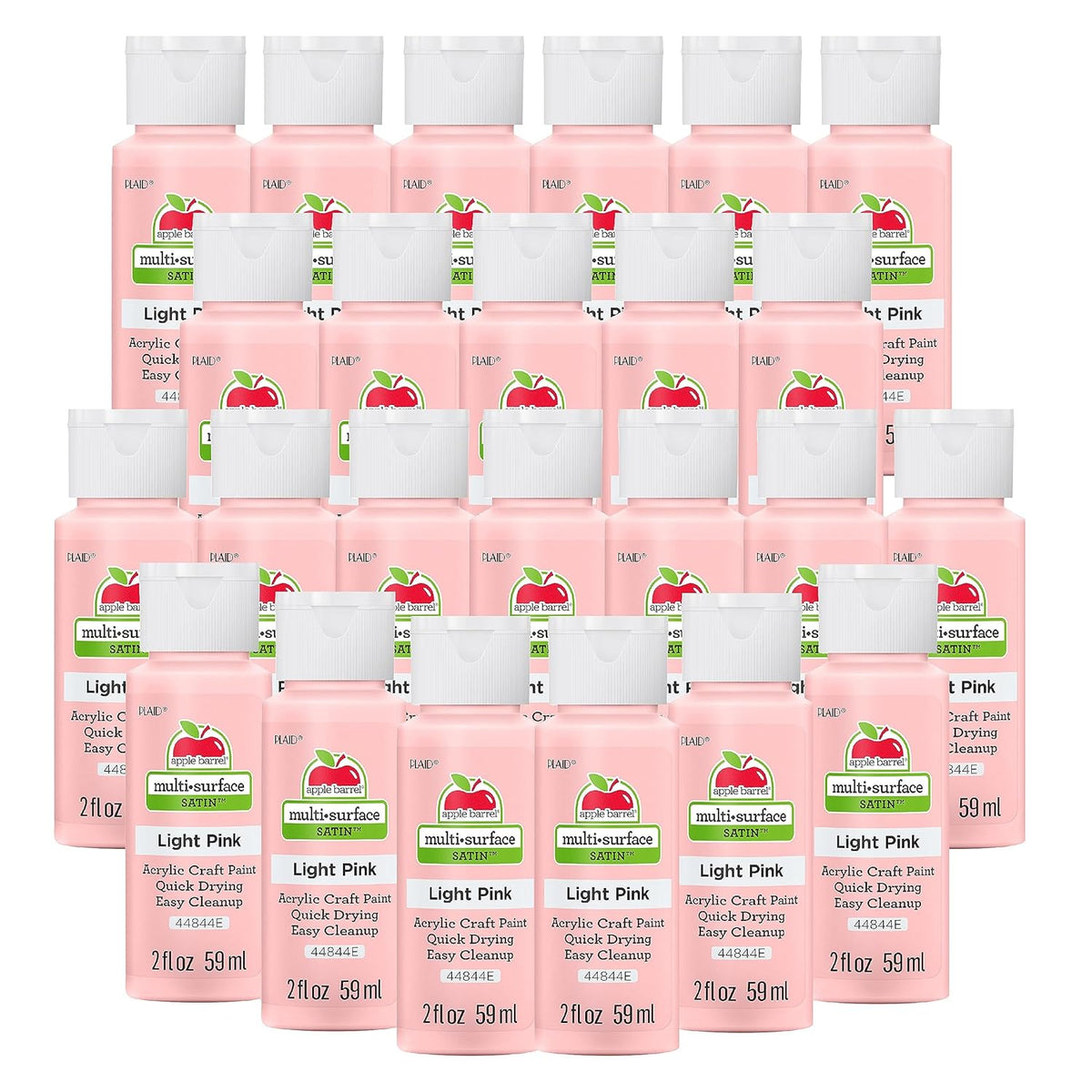Apple Barrel Multi Surface Acrylic Paint, 2 Fl Oz (Pack of 24), Light Pink