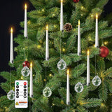 Pack Of 10 Christmas Tree Candles With Remote And Timer, Flameless Short Taper Candles Flickering, Battery Operated Fake Led Candle For Xmas Home Party Wedding Gift With Crystal Ball Hook