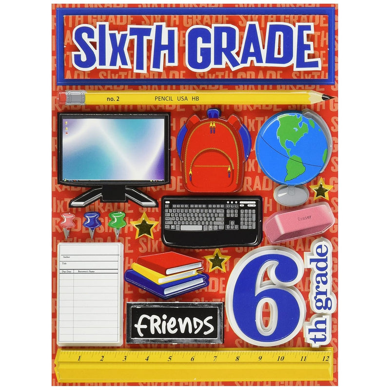 Making The Grade 3-Dimensional Sixth Grade Sticker