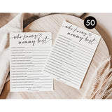 Who Knows Mommy Best (50-Cards) Fun Baby Shower Game Activity, Gender Neutral Boy Or Girl, Minimalist