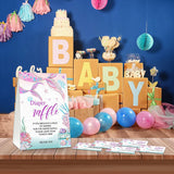 Diaper Raffle Party Games, Mermaid Baby Shower Game, Under The Sea Themed Baby Gender Reveal Party Supplies & Activities -1 Double Sided Standing Sign + 50 Guessing Cards (A08)