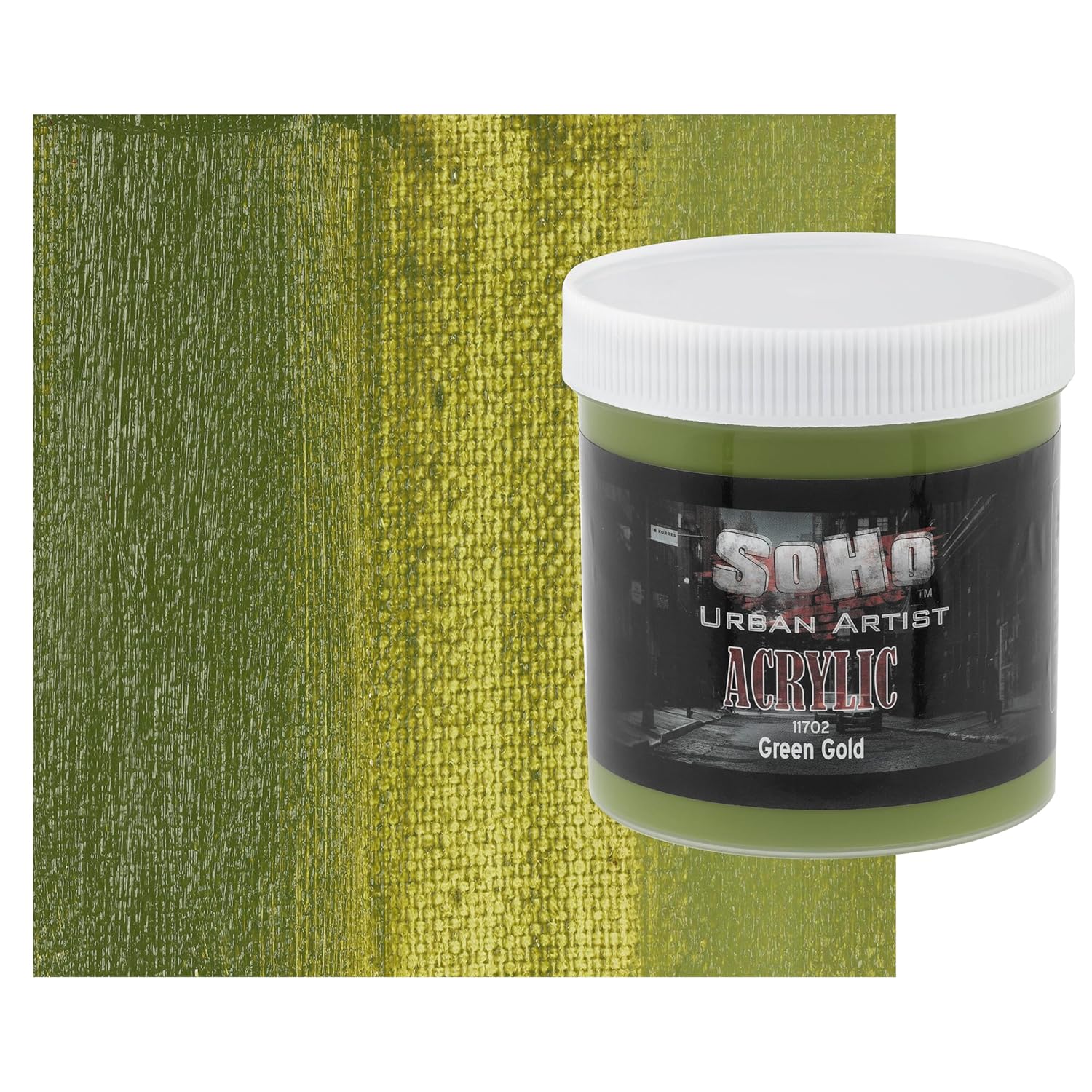 Heavy Body Acrylic Paint - 500 Ml Jar - Green Gold - Thick, Rich Color, Excellent Coverage, Professional Quality - Artists Acrylic Paint
