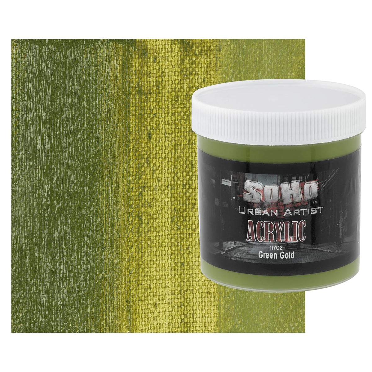 Heavy Body Acrylic Paint - 500 Ml Jar - Green Gold - Thick, Rich Color, Excellent Coverage, Professional Quality - Artists Acrylic Paint