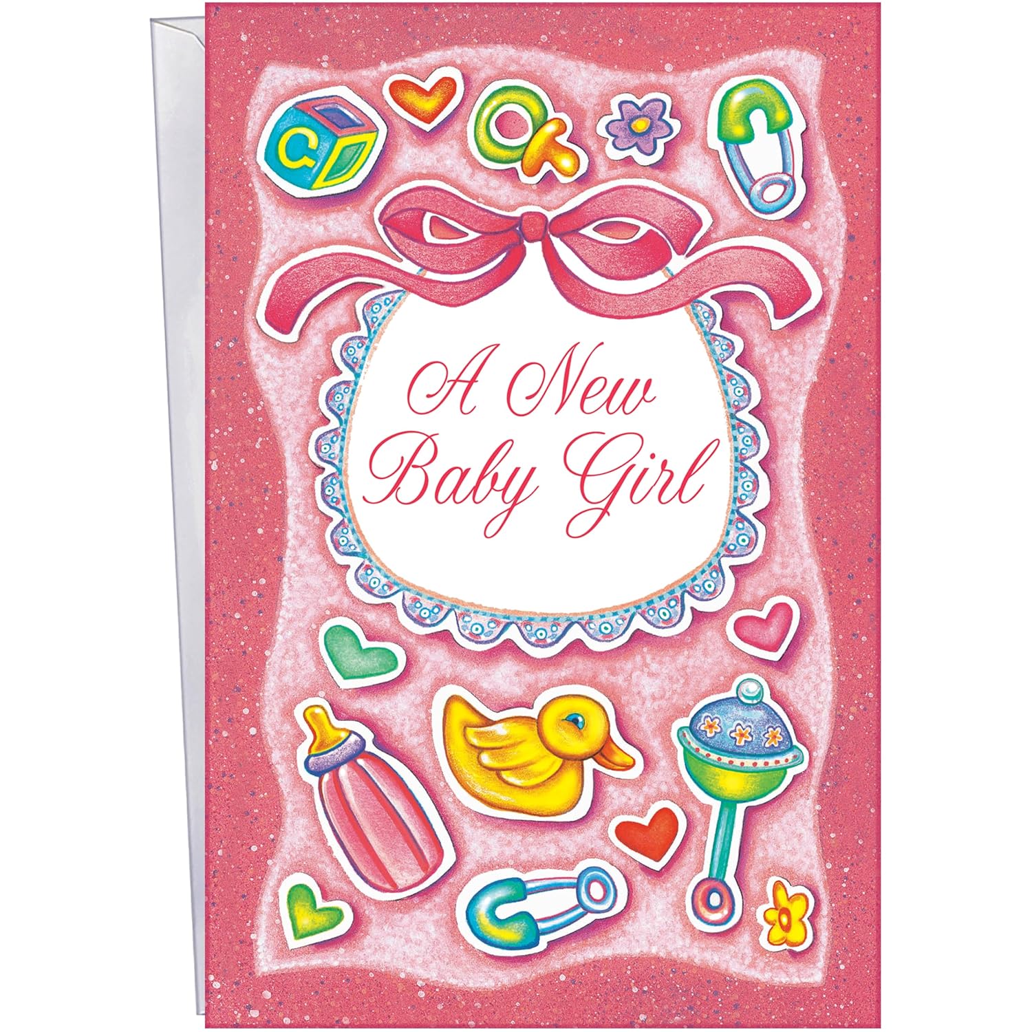 - New Baby Girl Card - Made In Usa - Perfect Size: Opens To A Generous 10? × 7.75? - Precious - 96265
