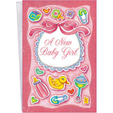 - New Baby Girl Card - Made In Usa - Perfect Size: Opens To A Generous 10? × 7.75? - Precious - 96265
