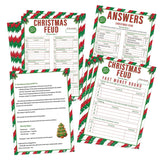Christmas Friendly Feud Quiz - Family Game Night, Baby Shower Cards For Adults, 30 Feud & 3 Fast Money Round Cards, Christmas Games For Office, Class, Group-Mq5