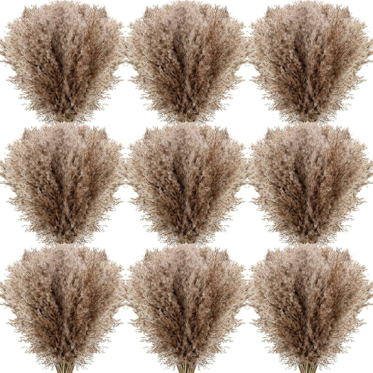 250 Pcs Dried Pampas Grass Decor 17 Inch Bulk Natural Small Pompous Wild Fluffy Pampas Floral Boho Decor Flowers For Wedding Party Farmhouse Home Bathroom Office Kitchen (Brown)