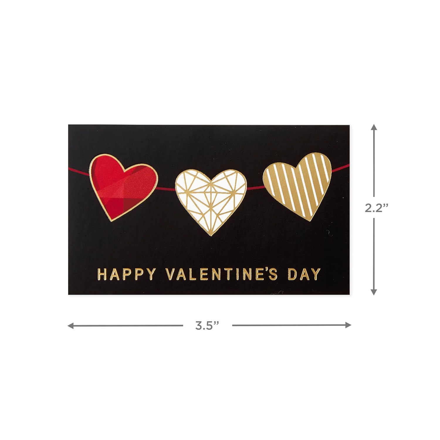 Hallmark Mini Valentines Day Cards Assortment, 18 Cards with Envelopes (Foil Hearts) Galentines Day Cards Pack