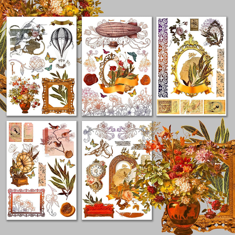 Decoupage Paper Pack (15 Sheets 8"X11") Antique Details Hanataba Vintage Art D