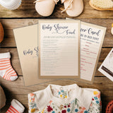 Family Feud Game Card For Baby Shower, 5"X 7" Khaki Double Sided Fill-In Game Set For Baby Boy Or Girl, 30 Cards & 1 Answer Card, Gender Reveal Games, Party Favor & Decorations - F5