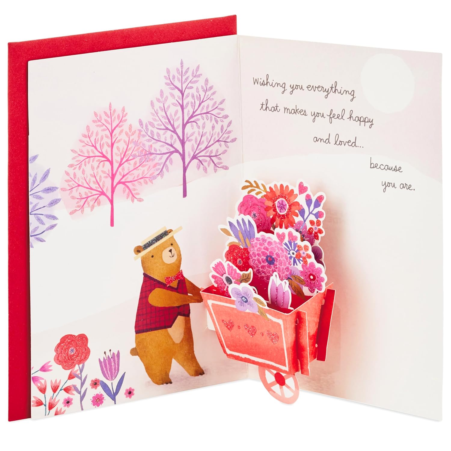 Hallmark Paper Wonder Pop Up Valentines Day Card for Anyone (Beary Loved Valentine)