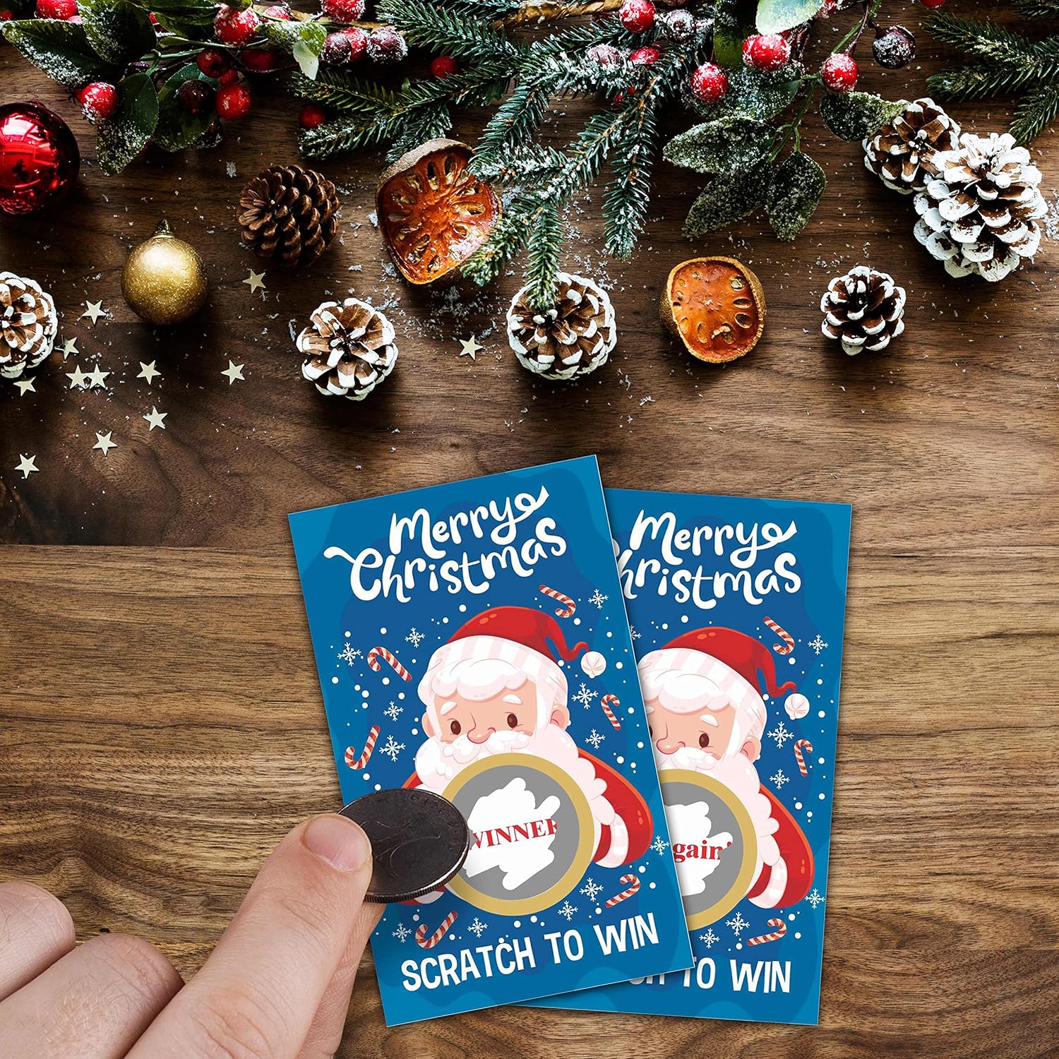Christmas Scratch Off Game Cards - Xmas Party Scratch Games For Adults - Christmas Raffle Tickets - Holiday/New Year Party Activities & Supplies Decorations - 50 Pack(03)