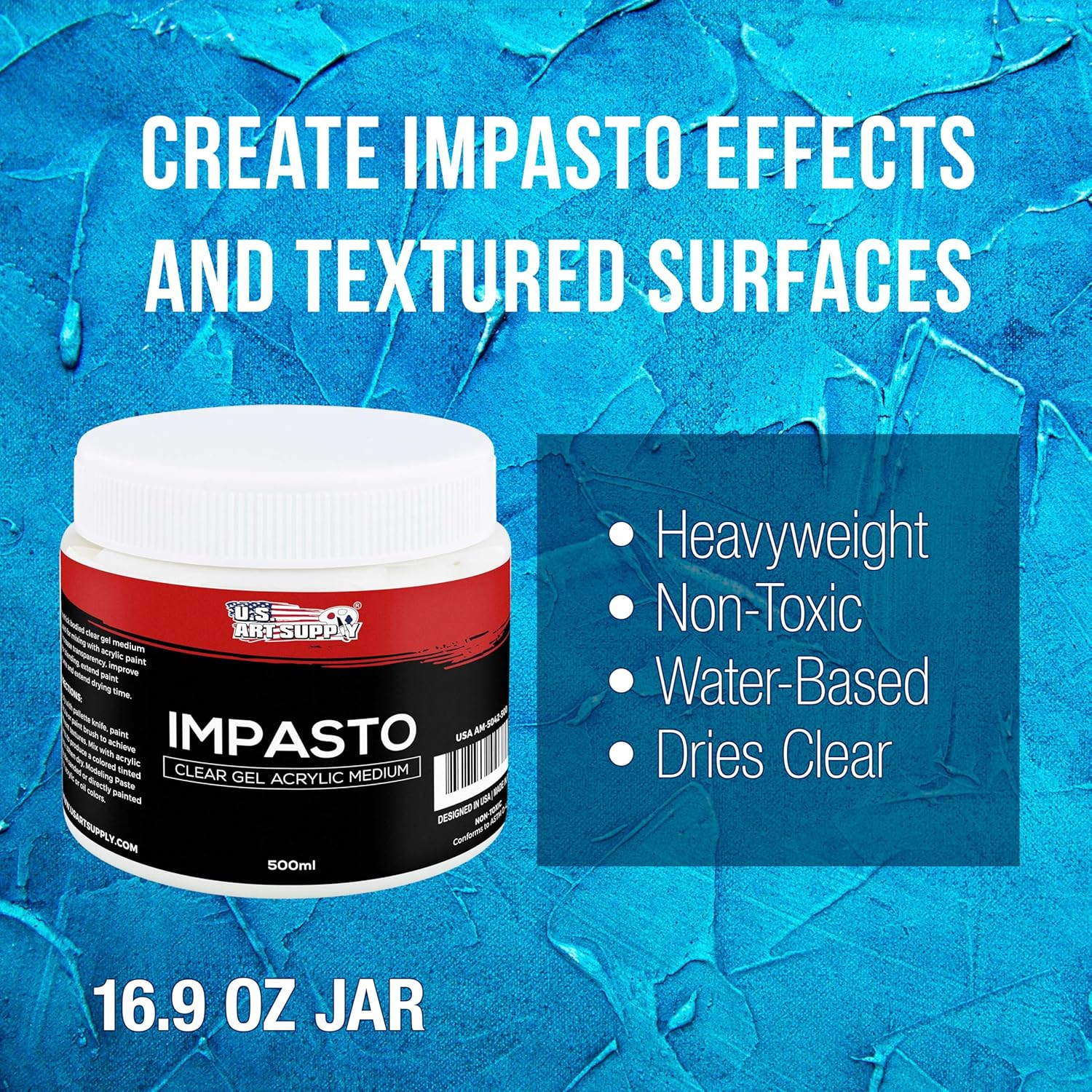 Impasto Clear Acrylic Gel Medium (500Ml Tub) - Layering & Extending Acrylic Paint