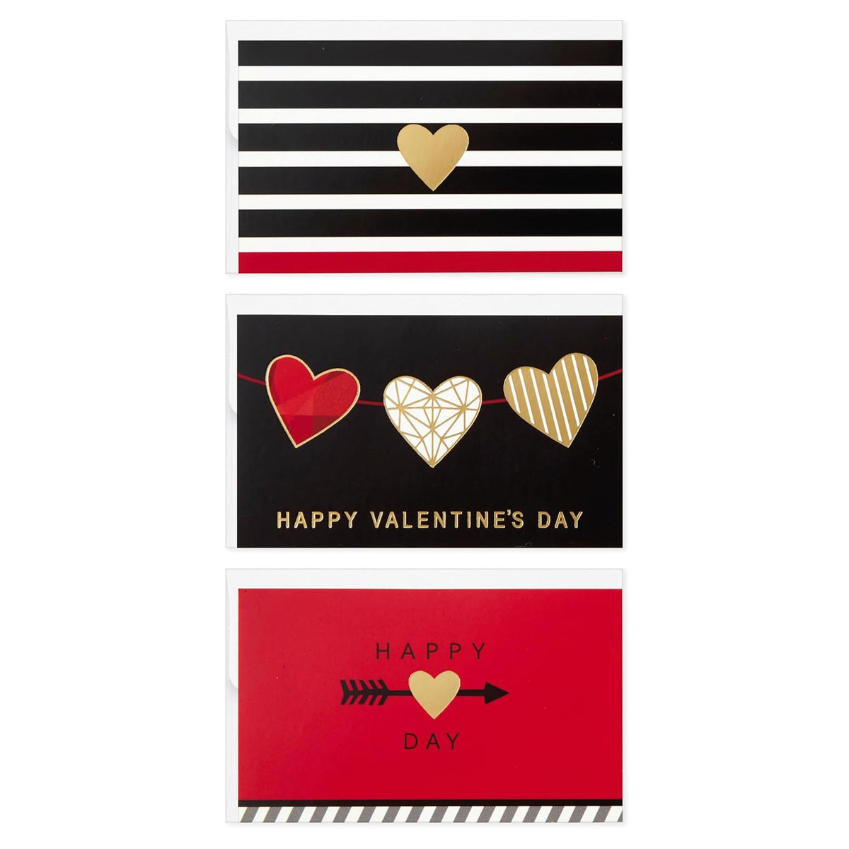 Hallmark Mini Valentines Day Cards Assortment, 18 Cards with Envelopes (Foil Hearts) Galentines Day Cards Pack
