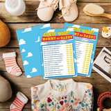30 Baby Shower Guess Who Mom Or Dad Game, Sky & Clouds Theme 5 X 7 Inches Double Sided Fill-In Game Cards For Boys Or Girls, Gender Neutral Party Favor & Supplies-D03