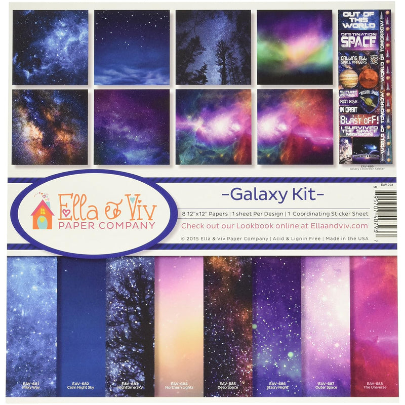 Ella & Viv By Eav-793 Galaxy Scrapbook Collection Kit