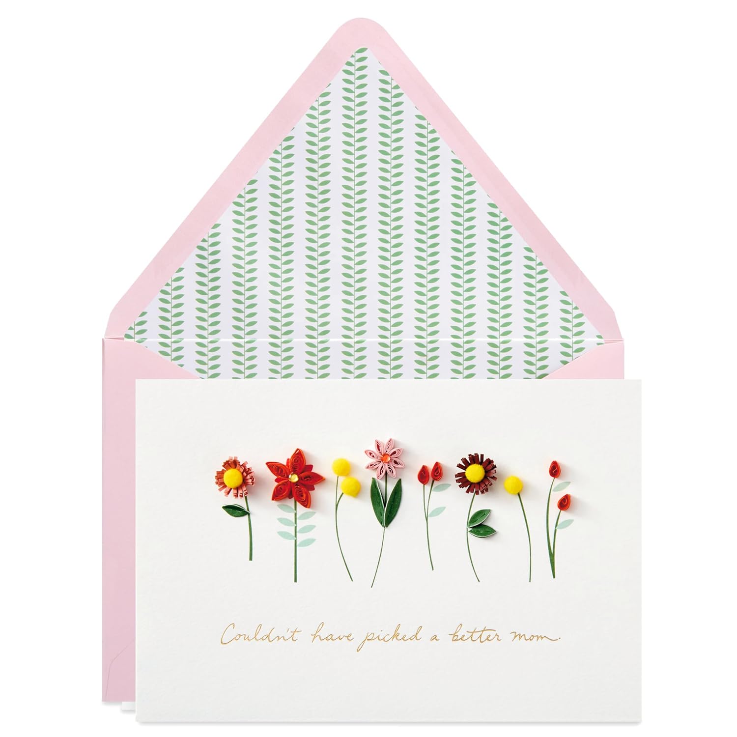 Hallmark Signature Mothers Day Card (Quilled Flowers, Couldn't Have Picked a Better Mom) (899MBC1009)