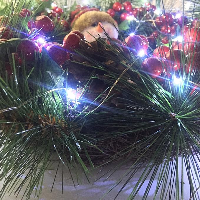 2 Pack Battery Operated Mini LED Fairy Lights 10FT 30 LED Cold White String Lights with Timer Silver Wire for Wedding Centerpiece Party Decor